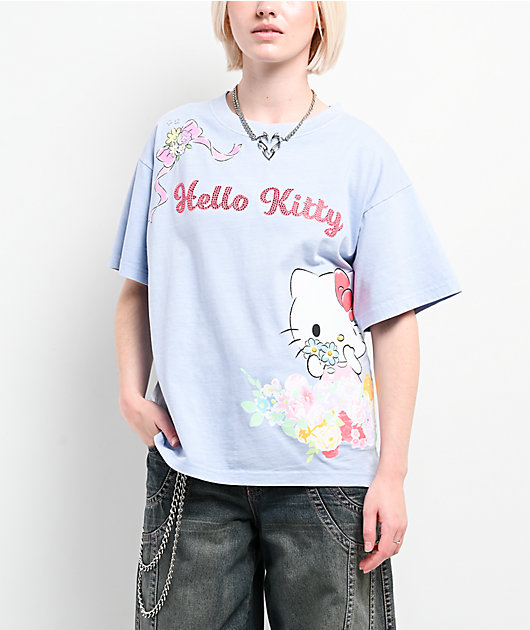 Hello Kitty® and Friends | A.LAB Hello Kitty Pink Ribbon Blue T